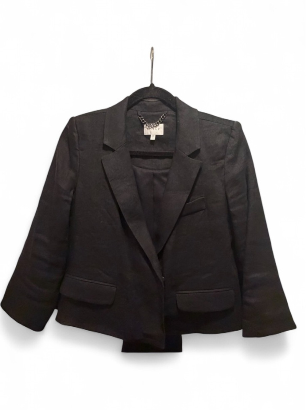 Milly Black Linen Blend Tailored Women's Blazer